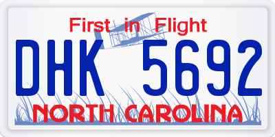 NC license plate DHK5692