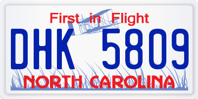 NC license plate DHK5809