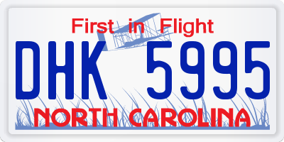 NC license plate DHK5995