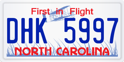 NC license plate DHK5997