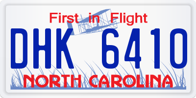 NC license plate DHK6410