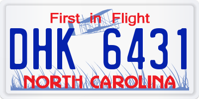 NC license plate DHK6431