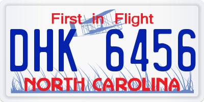 NC license plate DHK6456