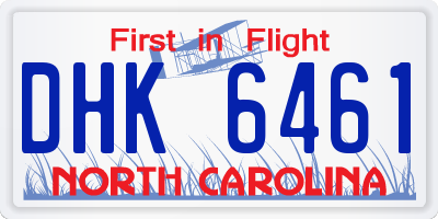 NC license plate DHK6461