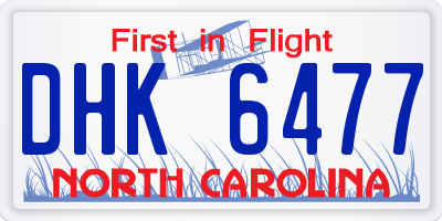 NC license plate DHK6477