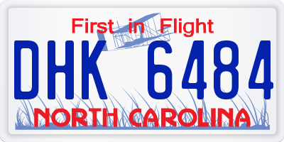 NC license plate DHK6484