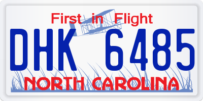 NC license plate DHK6485