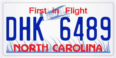 NC license plate DHK6489