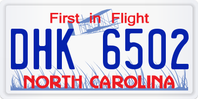 NC license plate DHK6502
