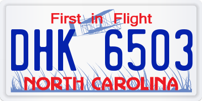 NC license plate DHK6503