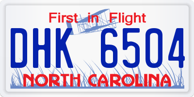 NC license plate DHK6504