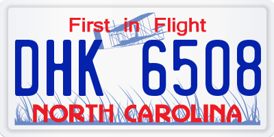 NC license plate DHK6508