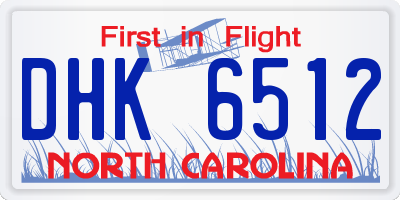 NC license plate DHK6512