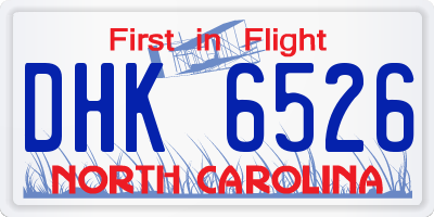 NC license plate DHK6526