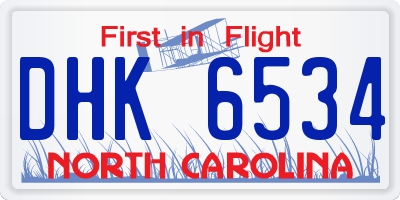NC license plate DHK6534