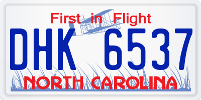 NC license plate DHK6537