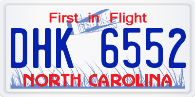 NC license plate DHK6552