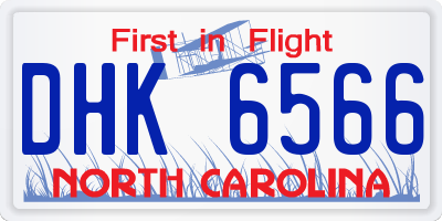 NC license plate DHK6566