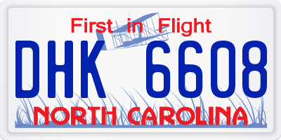 NC license plate DHK6608