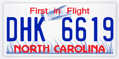 NC license plate DHK6619