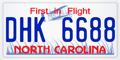 NC license plate DHK6688