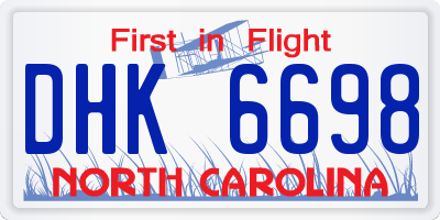 NC license plate DHK6698