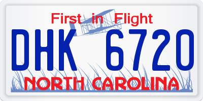 NC license plate DHK6720