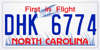 NC license plate DHK6774