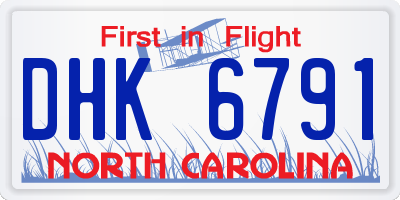 NC license plate DHK6791