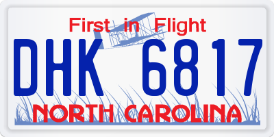 NC license plate DHK6817