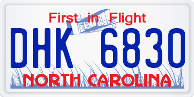 NC license plate DHK6830