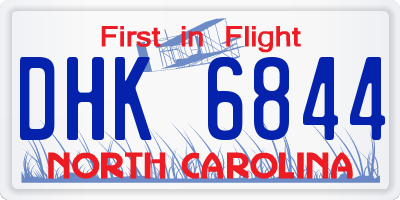 NC license plate DHK6844