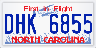 NC license plate DHK6855