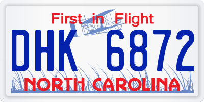 NC license plate DHK6872
