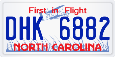 NC license plate DHK6882