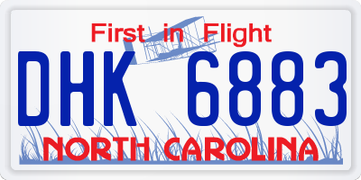 NC license plate DHK6883