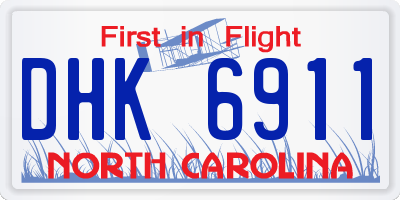 NC license plate DHK6911