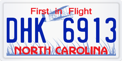 NC license plate DHK6913