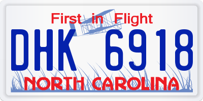 NC license plate DHK6918