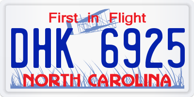 NC license plate DHK6925