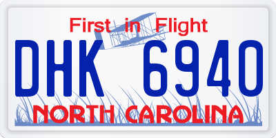 NC license plate DHK6940