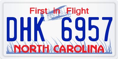 NC license plate DHK6957