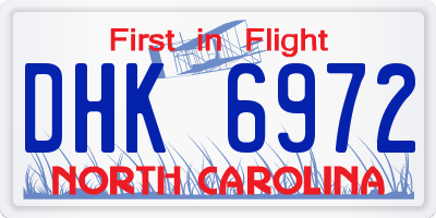 NC license plate DHK6972