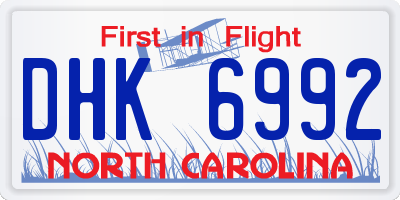 NC license plate DHK6992