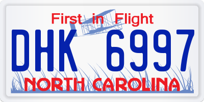 NC license plate DHK6997