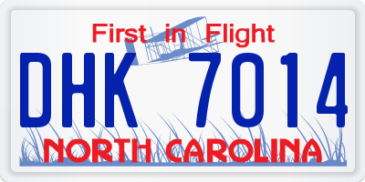 NC license plate DHK7014