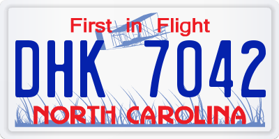 NC license plate DHK7042