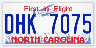 NC license plate DHK7075