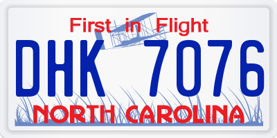 NC license plate DHK7076