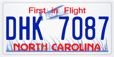 NC license plate DHK7087
